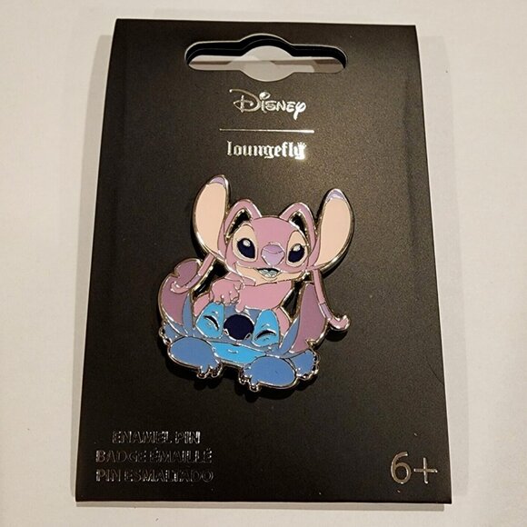 Loungefly Disney Lilo & Stitch Angel and Stitch Squish Enamel Pin NEW - Picture 2 of 10